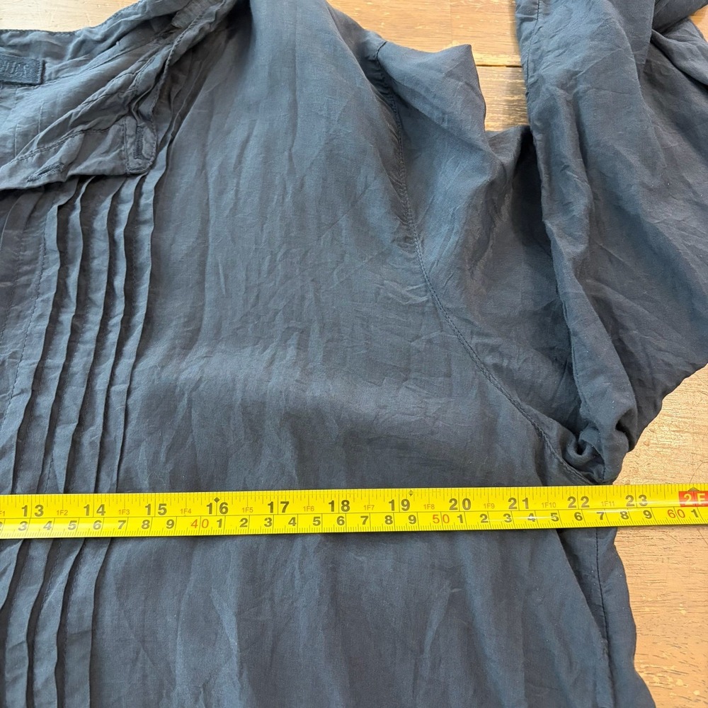 CP Shades Womens Silk Blend Blue Gray Popover Tunic Blouse Large Button Dress - Picture 6 of 9